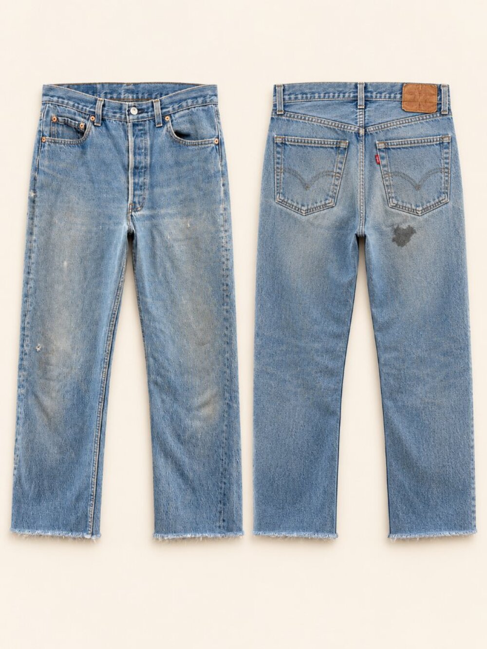 Vintage 80s 90s Levi's 501XX Made USA W31 Cropped Raw Hem Jeans